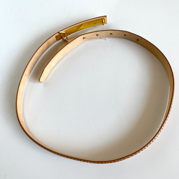Vintage Carlisle Snakeskin Leather Gold Buckle Belt Size S Made in USA - Picture 8 of 10